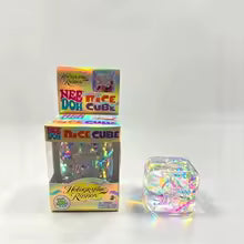 Needoh Holographic Ribbon Cube Sensory Fidget Toy,Square Squishy Block Squeeze Stress Relief Nee‑Doh Squeeze Toy for Anxiety Relief Squishy Toy
