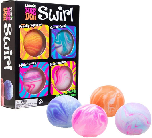 NeeDoh Teenie Swirl 4 Pack – Sensory Squeeze Toy – 1.5″ in Diameter