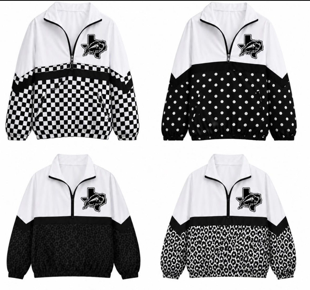 Cheetah, Checkered Windbreaker Jacket-Black & White