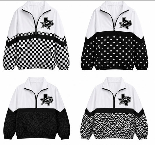 Cheetah, Checkered Windbreaker Jacket-Black & White