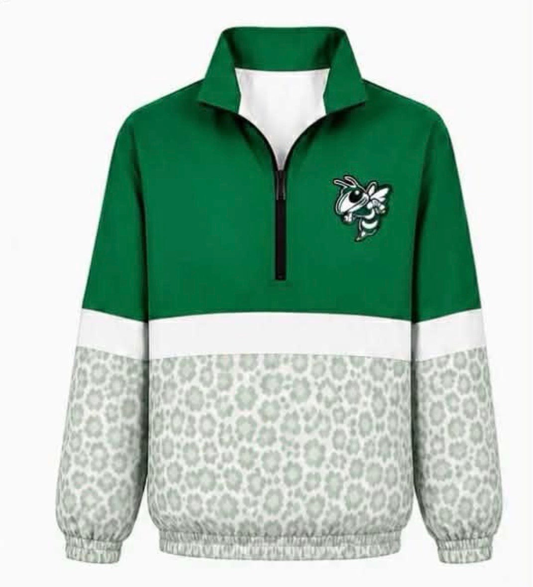 Cheetah, Stripe Windbreaker Jacket-Green, Gray & White