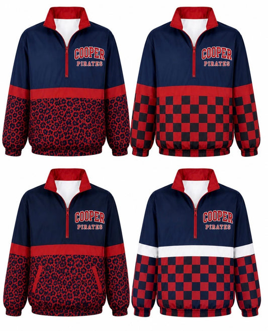 Cheetah, Checkered Windbreaker Jacket-Res, White & Navy