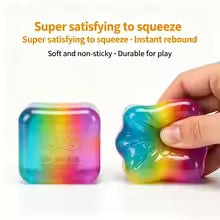 Needoh Rainbow Gradient Nice Ice Cube Relief Fidget Sensory Toy Maltose Slow Rebound Anxiety Super Solid Squeeze Ball ADHD Gift